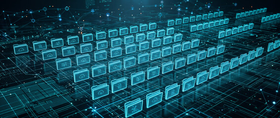 Digital Keyboard Keys Representing Technology and Data Input.