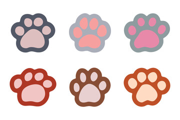 Set of hand drawn cute cat's paw Cat, dog, animal, pet, puppy, bear, wolf, tiger paw clipart in doodle style For print, web, design, decor, greeting cards, children's prints © Daria Shane