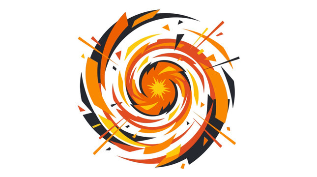 Minimalist flat vector illustration of an abstract explosion.