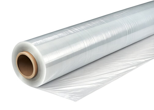 Plastic, wrap, roll, clear, sheet, cling, isolated on transparent background