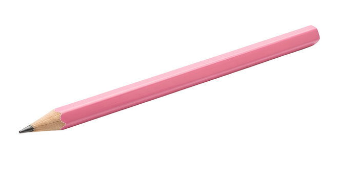 Isolated Pink Pencil on Black Background stationery