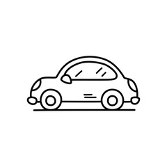 Fototapeta premium Car line icon, classic sedan automobile outline symbol, minimalist vector pictogram for road transport, driving travel, and urban mobility concept