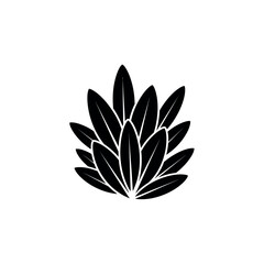 Stylized black and white plant illustration. © Dira