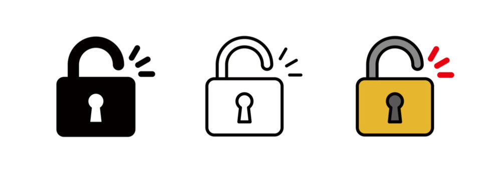 Padlock unlock icon, security system, encryption, network security related icon