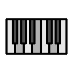 Naklejka premium Piano Keys Vector Filled Icon Design