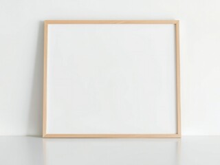 Fototapeta premium A wooden picture frame on a white surface