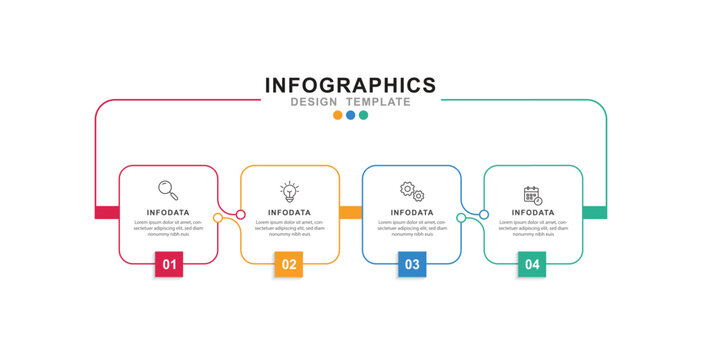 modern Infographic 4 options design elements for your business data. Vector Illustration