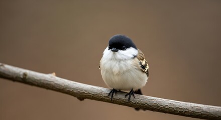 Obraz premium Small bird perched on a branch close up view against a blurred background