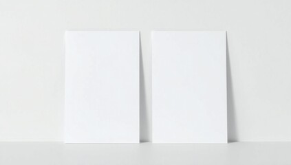 Fototapeta premium Two white cards on a white surface
