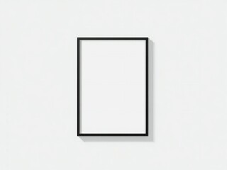 A black picture frame on a white wall
