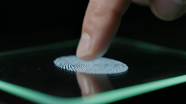 Closeup Fingerprint Authentication On Smartphone Touchscreen