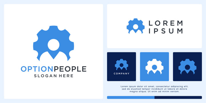 Option people logo design template with gear