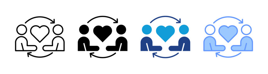 Empathy icon set multiple style collection	