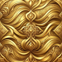 イエローゴールド色のシームレスなリピートパターン柄