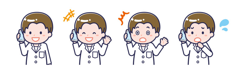 スマートフォンを使う「薬剤師」の男性