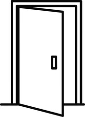 Simple outline icon depicts an open interior door leading to a new opportunity or passage.