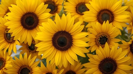 Obraz premium Vibrant sunflowers presented in an isolated collection against a transparent background.