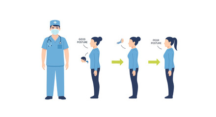 Doctor Demonstrates Correct Posture Correction for Woman