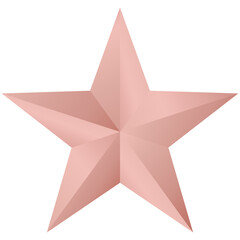 Fototapeta premium Pink Rose Gold Star Icon for Award and Rating Concept