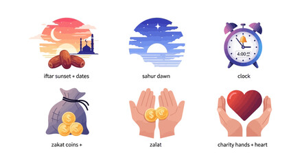 Fototapeta premium Islamic symbols and illustrations for ramadan and religious events