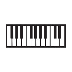Fototapeta premium A black and white piano keyboard on a plain white background