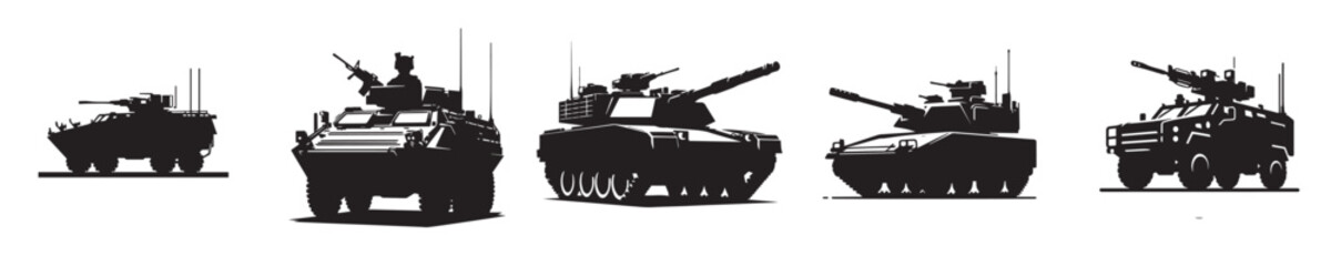 Naklejka premium military weaponry with silhouette style