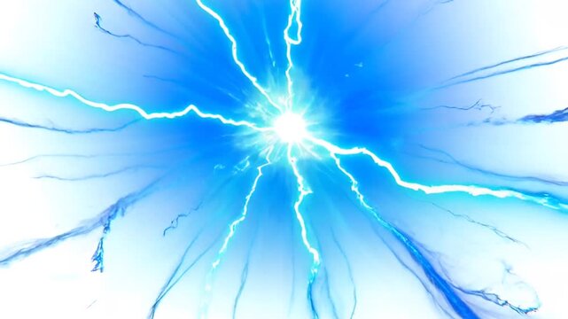 Electric blue lightning explosion with vibrant energy.