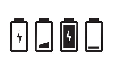 Fototapeta premium Battery charge level icons. Battery icon set. Battery charging level sign. Charge capacity levels percentage illustration