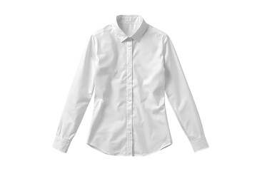 Fototapeta premium White button-down shirt mockup for business uniform or casual office wear, long-sleeved professional clothing on transparent background