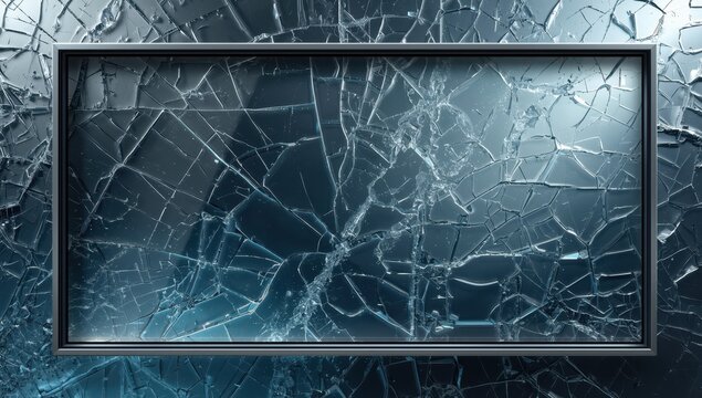 Background of shattered tempered laminated glass wall