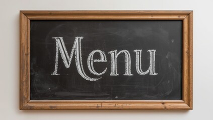 Fototapeta premium Chalkboard with 'Menu' written and blank area