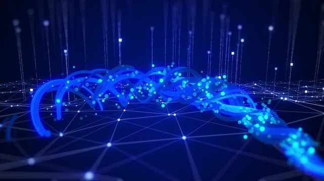 Data fiber optics background with lots light spots