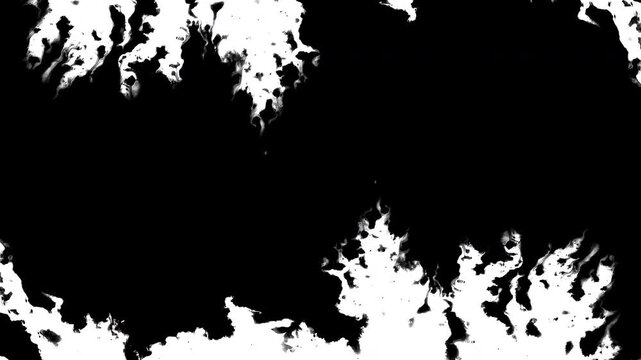 abstract background Black ink artistic flow splatter spots spills white paper beautiful reveal dripping streaks spread fluid ink alpha matte isolated watercolor ink drops transition real