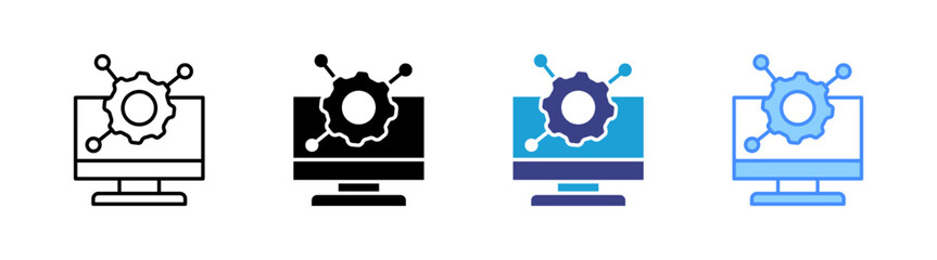 Electronic icon set multiple style collection