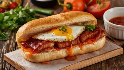 b&aacute;nh m&igrave; with pork belly