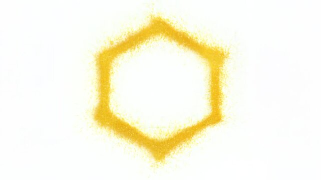 Yellow Hexagon Shape with Soft Edges on White Background.