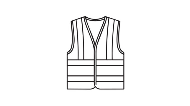 High Visibility Safety Vest Outline Icon Reflective Strips Personal Protective Equipment