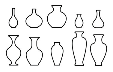 vase line icon isolated on white background