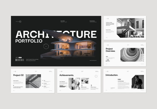 Clean Minimalist Architecture Portfolio Presentation Layout