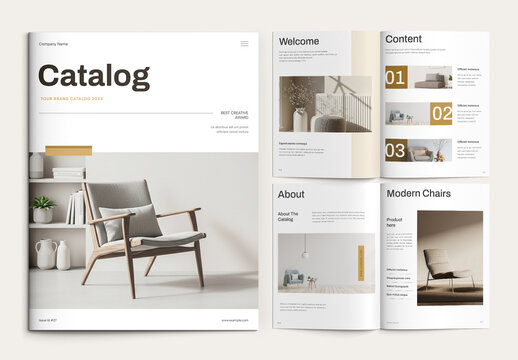 Minimal Furniture Catalog Layout with Product Showcase