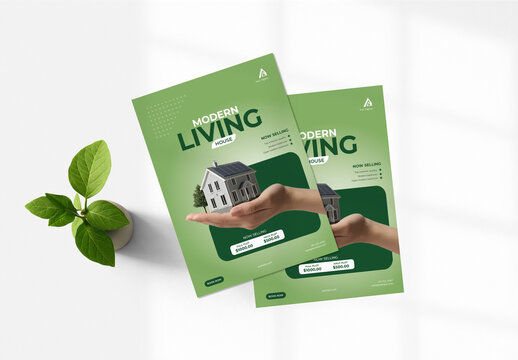 Modern Green Real Estate Flyer Template for Property Sale