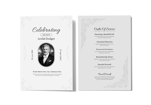 Minimalist Funeral Program Template