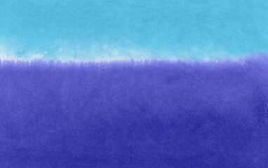 2色の濃淡が滲む、青色グラデーションの手漉き和紙