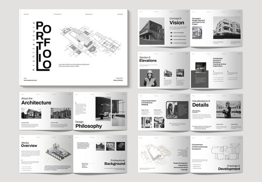 Architecture Portfolio Brochure Design Layout Landscape