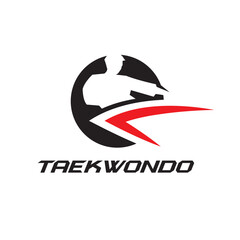 Fototapeta premium circle taekwondo kick logo element icon vector concept