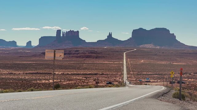 Iconic Road to Monument Valley Forest Gump Point Desert Landscape Timelapse