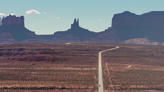 Iconic Road to Monument Valley Forest Gump Point Desert Landscape Time-lapse