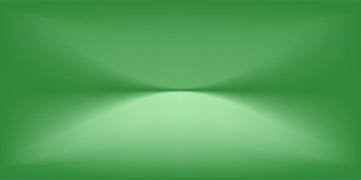 green background abstract with Gradient in empty room studio, green empty room studio gradient used for background, green background studio with shine use for product shooting. vector dynamic room