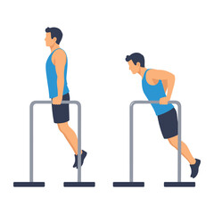 Fototapeta premium Parallel Dip Bars illustrations vector 