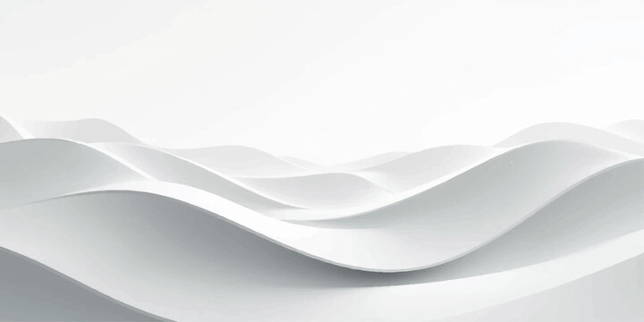 Abstract blue and white wave design with flowing lines and futuristic 3D silk texture on a light gray digital backdrop for business template wallpaper